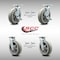 Service Caster 8 Inch SS Thermoplastic Caster Set with Roller Bearing 4 Swivel Lock 2 Brake SCC SCC-SS30S820-TPRRF-TLB-BSL-2-BSL-2 - alternate 1